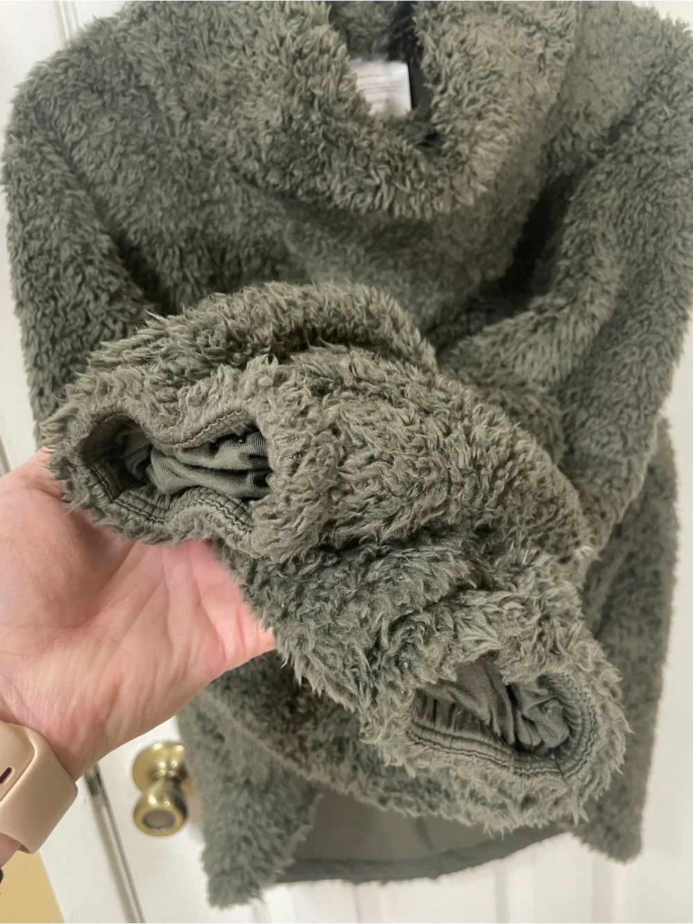 Lululemon Warm Restore Sherpa Pullover Women’s Medium Large Army Green Fleece
